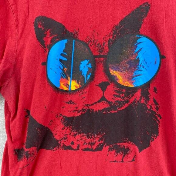 Cool Cat Tshirt Mens Large Red 21 Men Graphic Tee Shades Short Sleeve - Picture 4 of 11